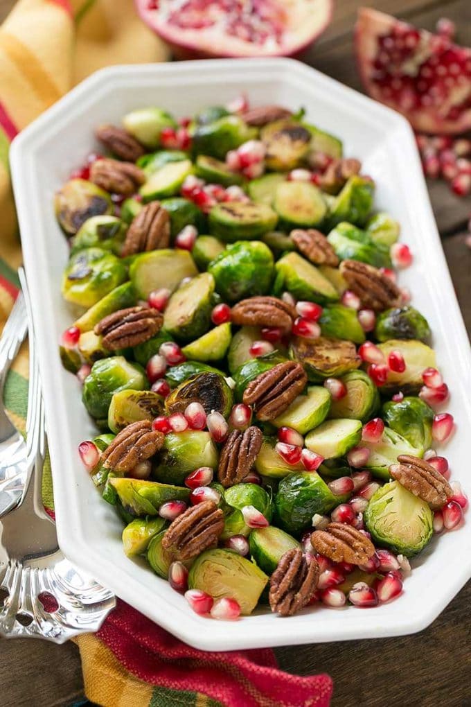 Minute Pomegranate Pecan Brussels Sprouts: Easy Holiday Side
