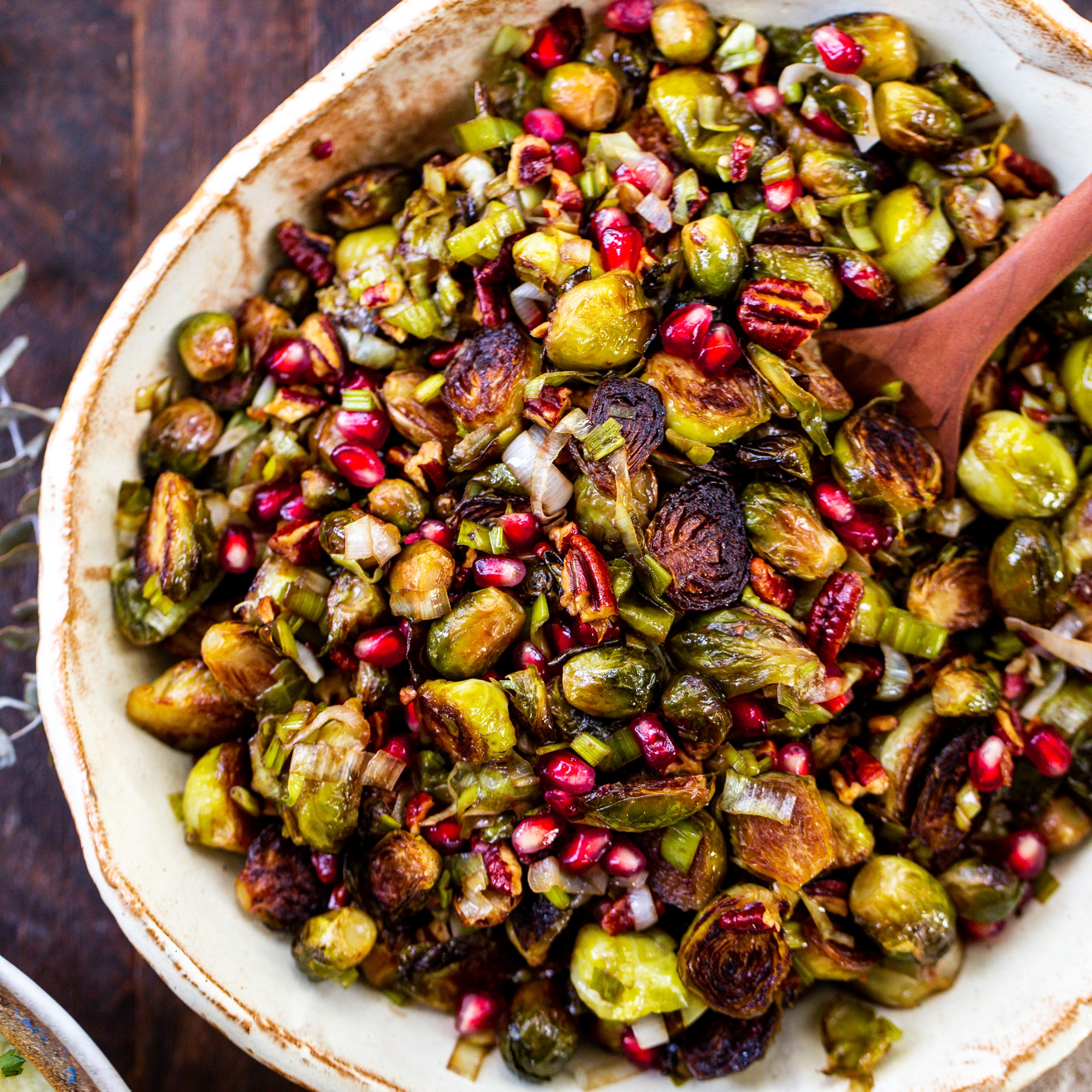 Roasted Brussels Sprouts: Pomegranate Pecan Perfection